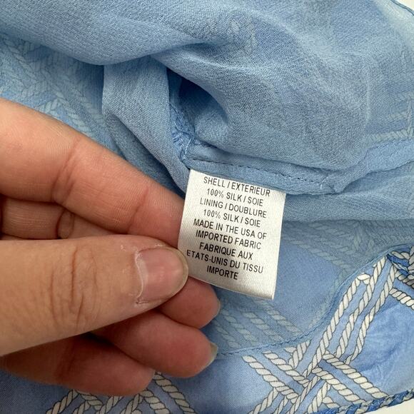 Milly Bergdorf Goodman Tank Top Womens 0 Blue Diamond Print Silk Vintage - Picture 4 of 8